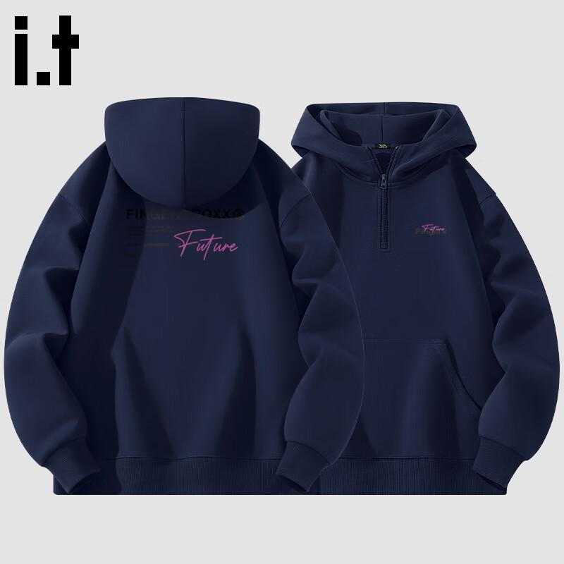 Fingercroxx Men s Trendy American Style Half-Zip Hoodie L