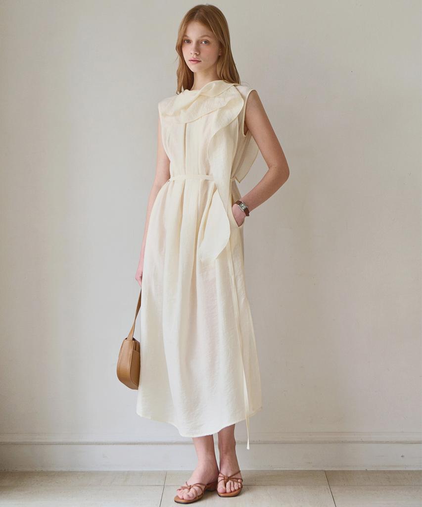 Slow Lolly Drape Layered Sleeveless Dress_2 Colors