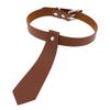 Fake Tie Integrated PU Leather Choker, Punk Tie Style Neckband Necklace