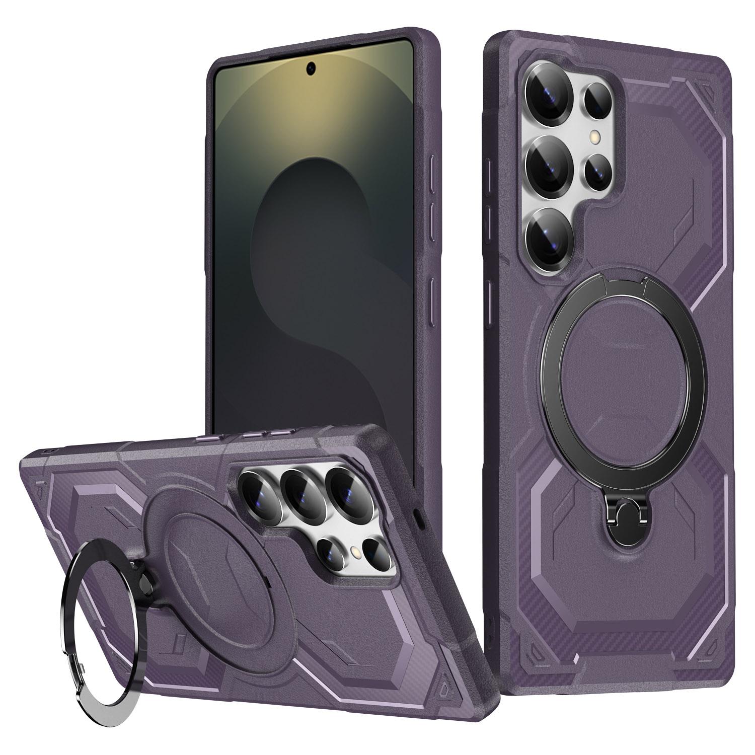 

For Samsung Galaxy S25 Ultra Magnetic Case Kickstand TPU + PC Phone Cover F