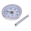 0-120℃ Stainless Steel Clamp-on Tube Thermometer 63mm Clip On Thermometer Spring for Measuring Temperatures of Hot Water Pipes