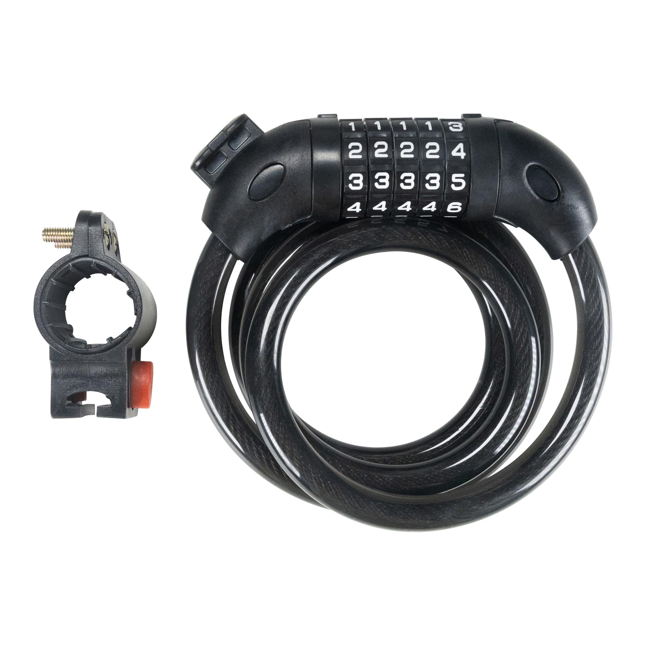 

STEELMIGHT Wire Coil PIN Bicycle Dimple 12mm Diameter 5-Digit Lock, Wire, Code, Lock, Dial, Key, чёрный