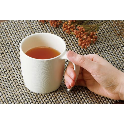 Skater Easy to Hold Cup 290ml with Handle Wood Grain Green Plastic Handle Made of Biomass Raw Materials Microwave and Dishwasher Safe NMGS1HB-A