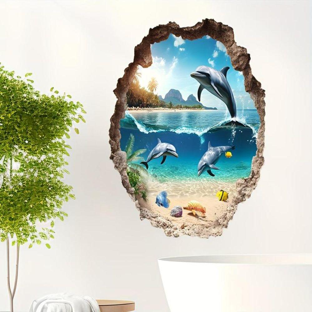 Waterproof Ocean Wall Sticker PVC Wall Decal New Home Decor Stickers Bathroom Decor