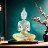 Imitation Resin Buddha Figurines Transparent Mini Buddhism Ornament Sitting Buddha Statue  Desktop