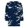 Women's Fashionable And Casual Floral Print V Neck 3/4 Sleeve T Shirt Top Basic V Neck Regular Top