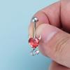 Kupfer Kristallkugel Bauchnabelringe Eleganter Glänzender Körperschmuck Runde Edelstein Bauchnabelpiercing Geschenk