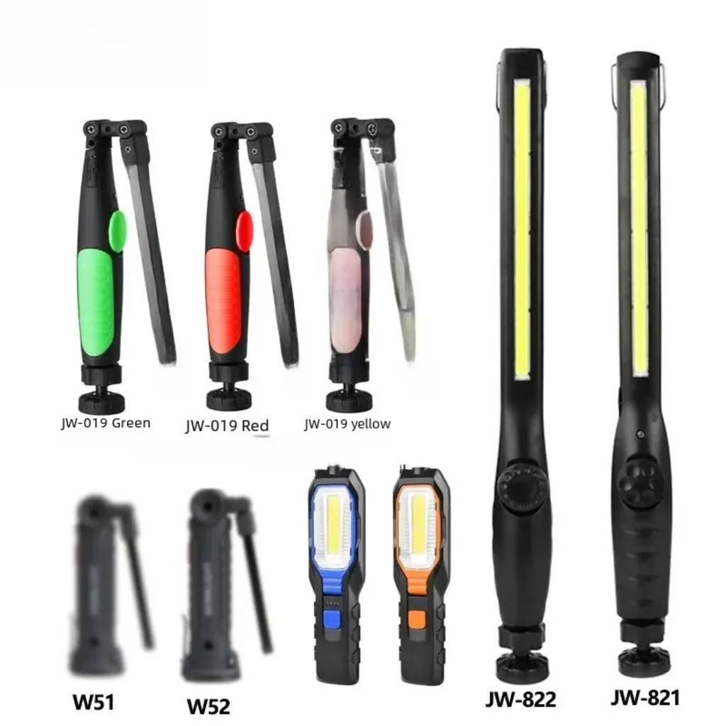 New Portable Rechargeable Cob Work Light for Emergency Lighting and Repair Tasks - Adjustable Brightness and Hands-Free Magnetic
