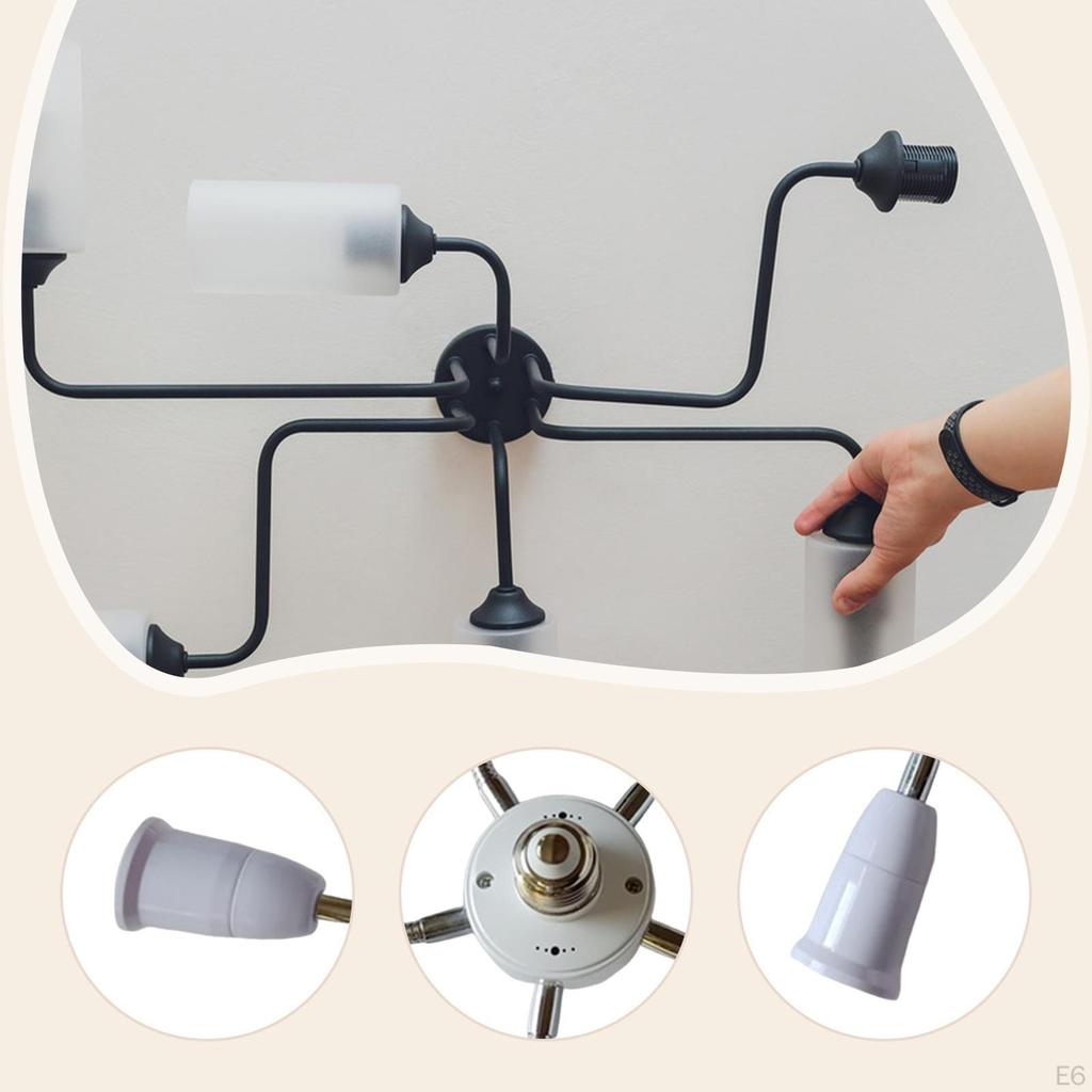 E27 Light Holder Splitter Adapter Degree Rotatable Replacement Portable for Exhibitions Bulb Lamp