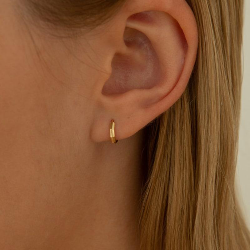 LUNNE 14k Luna Cut One-Touch Ring Earrings (14k Gold) #ER19