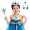 SITEDAN Princess Accessories Set for Includes Hair and Costume Dress 6-Piece Girls, Crown, Tiara, Cape, Necklace, Earrings, Ornament, (A)