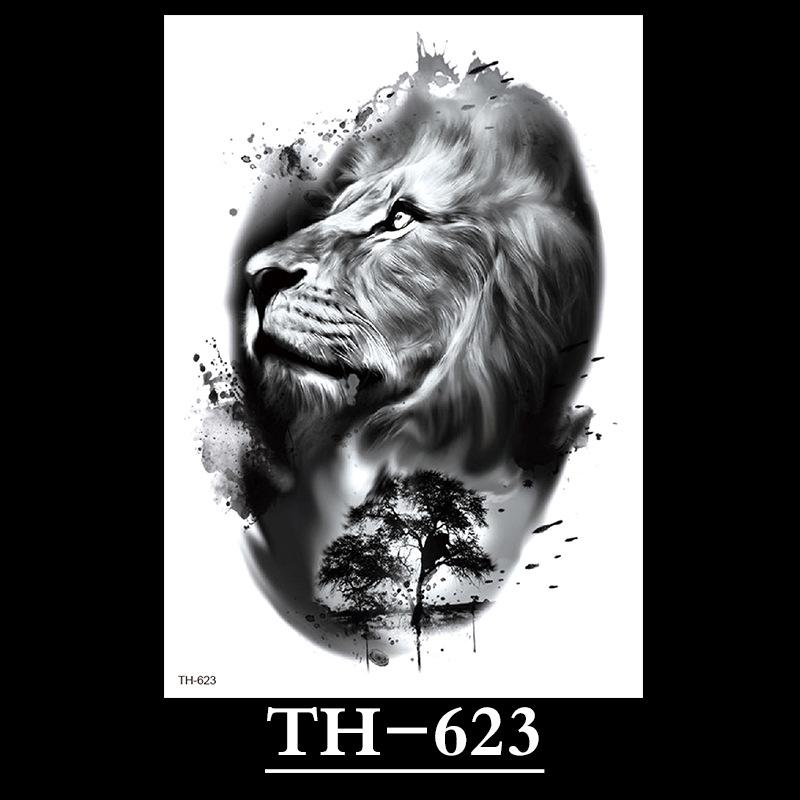 Animal Tattoo Sticker, Liger Tattoo Sticker, Half Arm Waterproof Tattoo Sticker, Large Picture Temporary Sticker Tattoo