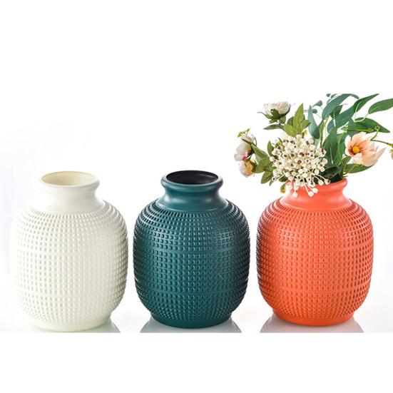 Plastic Flower Vase Indoor Outdoor Modern Real Dried Flower Holder Floral Arrangement
