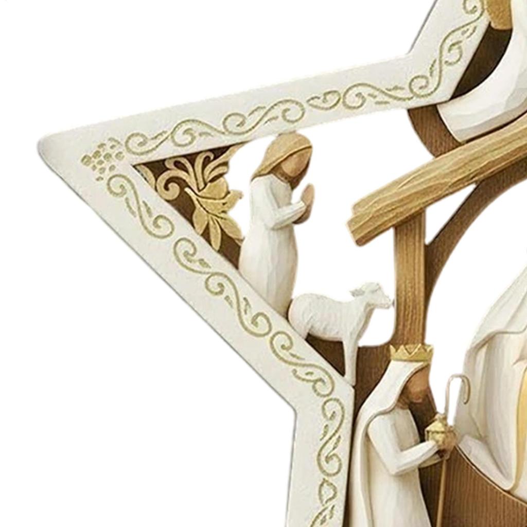 Christmas Tree Acrylic Ornament 2D Flat Hangable Winter Holiday Christmas Acrylic Nativity Ornament For Mantel Windowsill Door