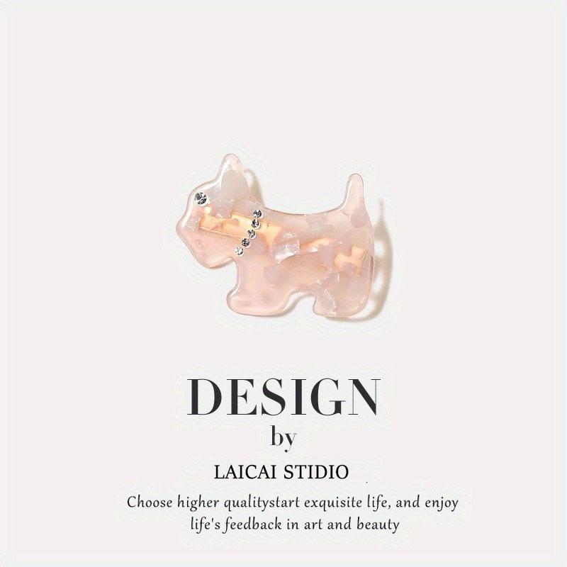 Dog Shaped Hair Clip Multi-color Rhinestone Embellishment Design Texture Craftsmanship Cute  Personalized Headwear Daily Street