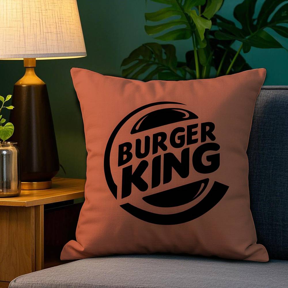 

Brand H-Hun Burger King Pillow Case Sofa Living Room Bedroom Double-sided Printing Square Cushion Nap Time Cushion Cover 12x12Inch