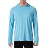 Mens Lightweight Hooded Fishing Shirt With Thumb Holes UPF 50 Sun Protection Quick-Dry Breathable Long Sleeve Outdoor