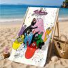 Custom Name Colorful Cartoon Barba-papa Heart In Space Adventure Microfiber Beach Towel, Lightweight for Summer Travel, Swimming Pool Fan Gift