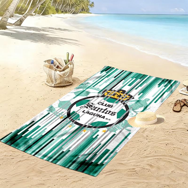 Santos Laguna Print Beach Towel, Large Soft Quick Dry Towel for Beach Camping Swimming