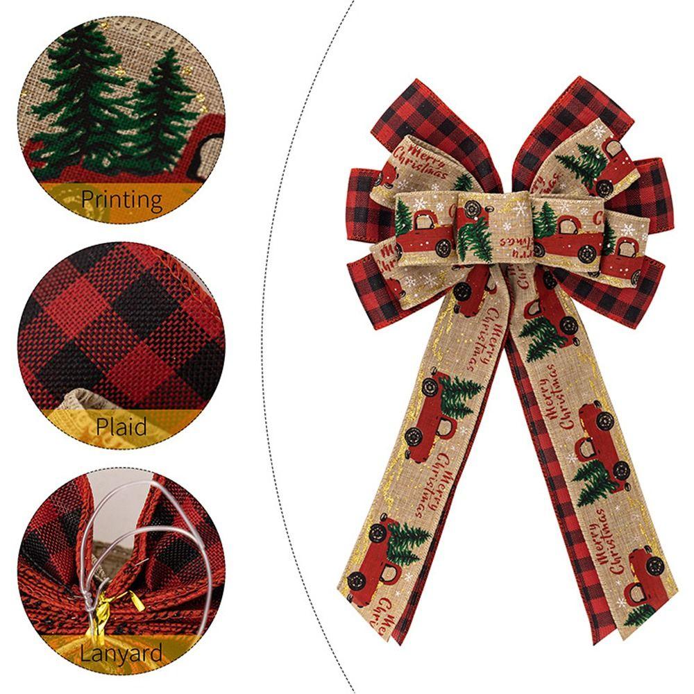 2pcs Elegant Ribbon Bowknot Decorations Rustic Christmas Wreaths Bow  Party Favors