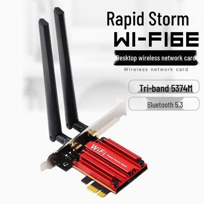 AX210 Gigabit Wireless Network Card with Bluetooth 5.3, Tri-band 5G, WiFi 6 for Desktop PC (PCI-E)