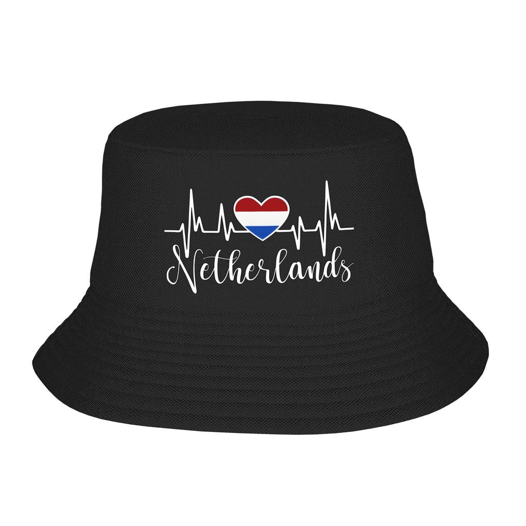 Netherlands Bucket Hat  Outdoor FisherUnisex Caps For Unisex Retro Hunting Sun Hats Foldable Graphic Cap