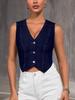 Women's V-neck Denim Vest Top - European & American Style