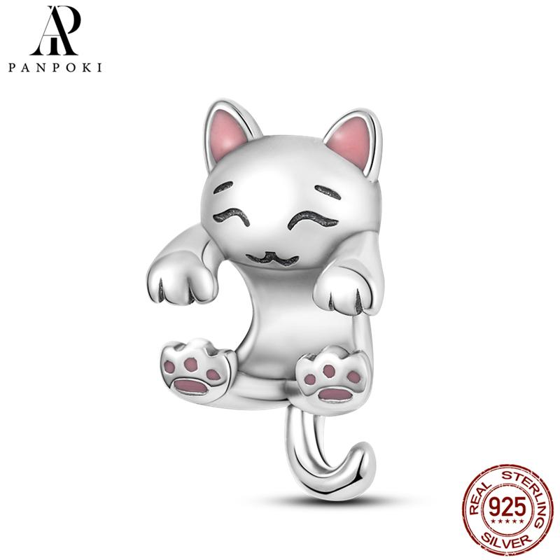 60 Style Cute Animals Cat Neko Pendant Copper Bead Fit Original Fine Bracelet Necklace Charm Beads Diy Jewelry Making