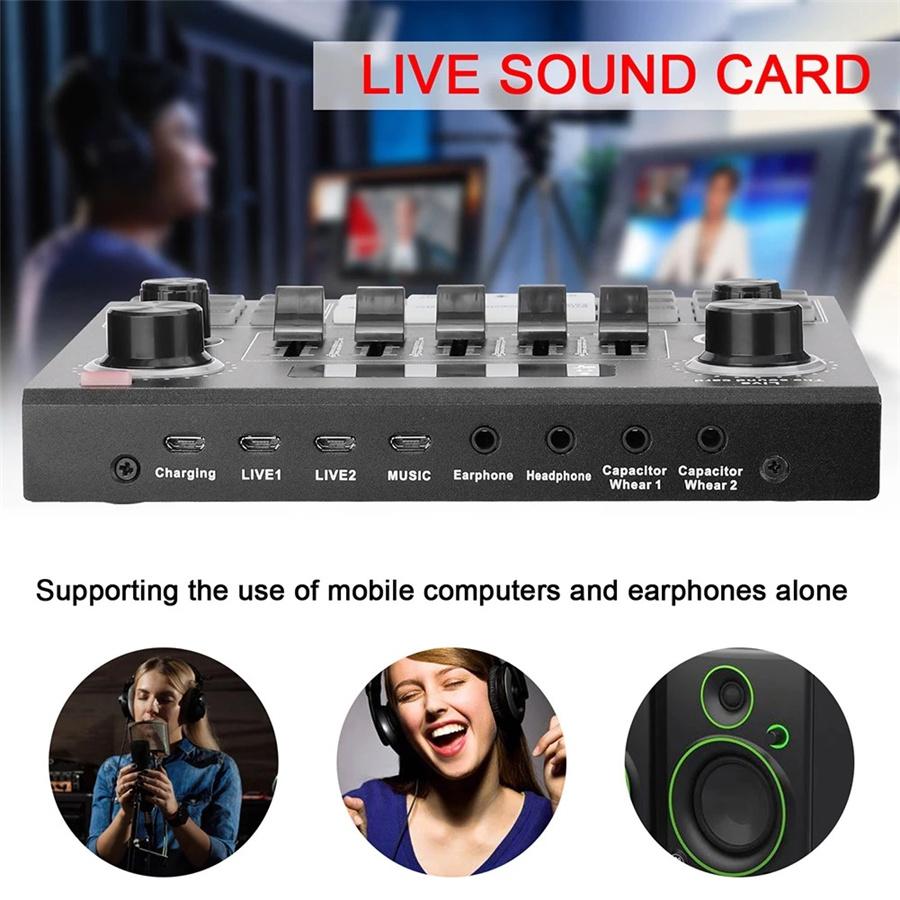 English Version of Mobile Phone Live Sound Card Set K Song with Bluetooth