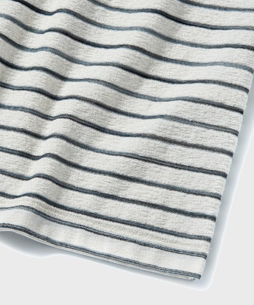 NONBLANK Terry Stripe Half T-Shirt_Black
