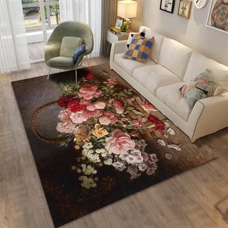 

Retro Flower Sunflower Floor Mat Door Decoration Home Living Room Floor Mat 40x60cm