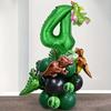 25 Stück grünes Dschungel-Dinosaurier-Digitalset für Jungen-Geburtstagsparty-Dekoration Nummer Ballonsäule Tyrannosaurus rex Feuerdrache
