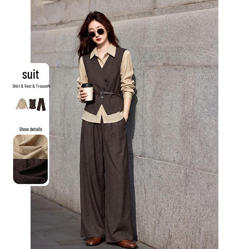 Autumn Retro Vest, Shirt & Trousers Set