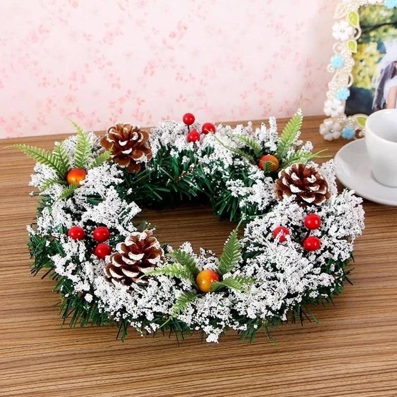 20/30/40cm Christmas Simulation Pine Wreath Christmas Tree Decoration Wreath Home Christmas Decoration Hanging Decoration
