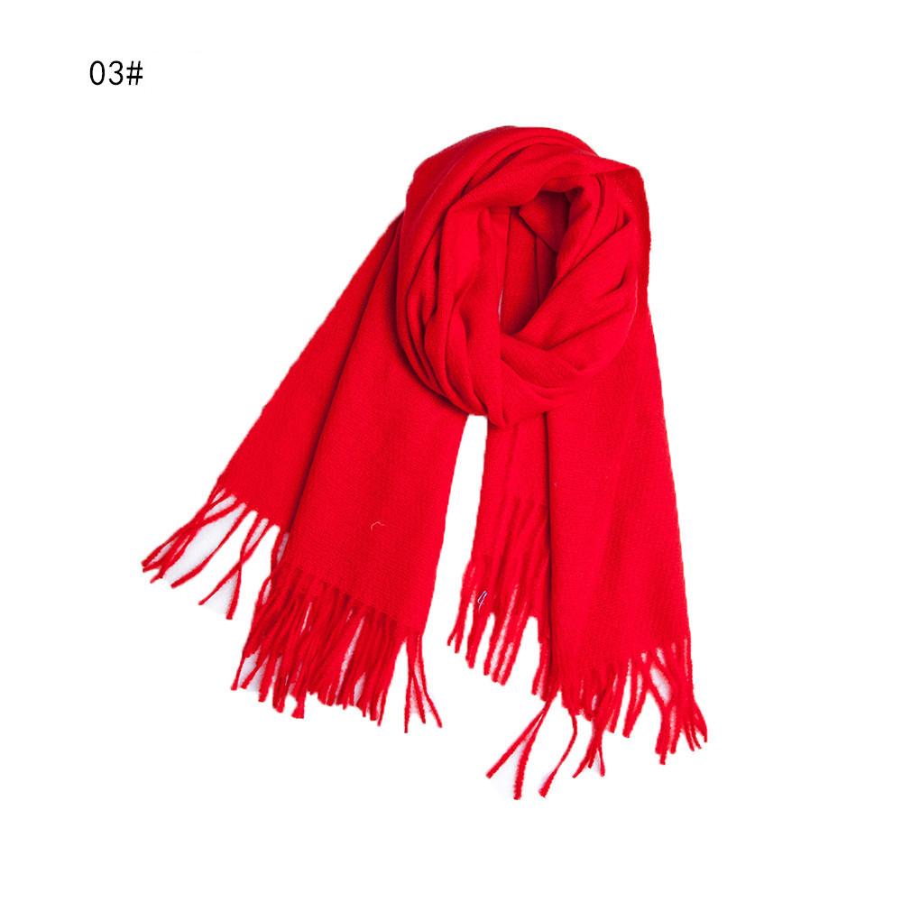

Осень-зима, однотонный длинный шарф с бахромой, женская толстая шаль 03#