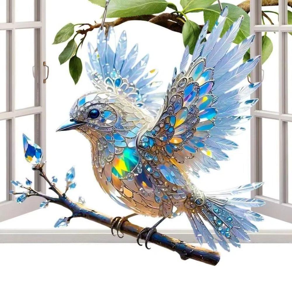 Acrylic Window Hanging Bird Sky Stained Bluebirds Suncatchers Bird Hangings Pendant  Balcony