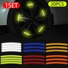 20pcs Car Wheel Hub Reflective Sticker Tire Rim Reflective Strips Luminous for Night Driving Car Bike Motorcycle Wheel Stickers