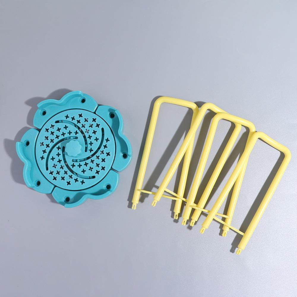 Single Tier Retractable Bowl Rack Plastic Dish Storage Rack Rotating Bowl Drain Rack Countertop