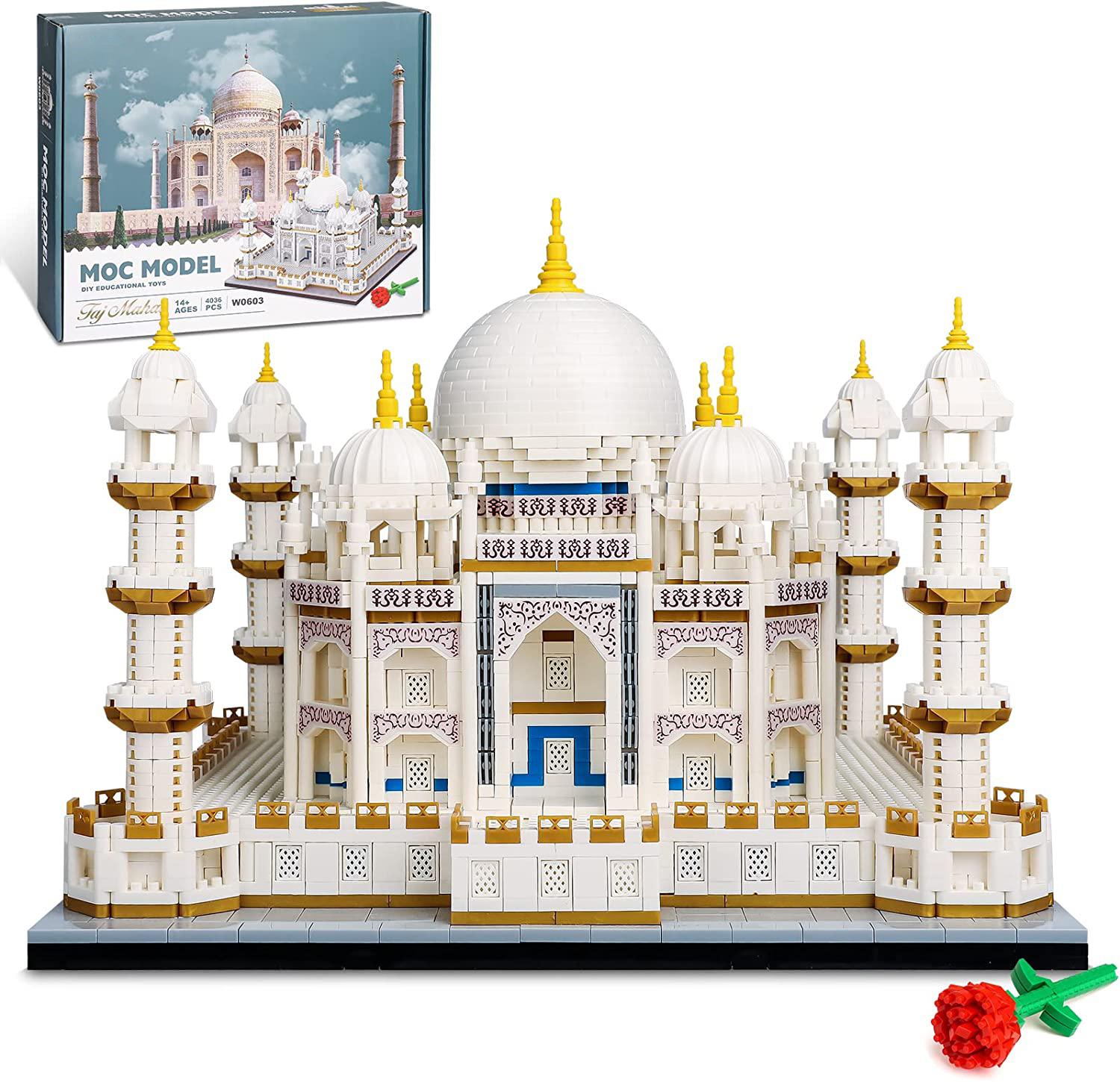 Taj Mahal Miniatuur Model Stadsblok - Creatief Bouwspeelgoed voor Kinderen India Wereldberoemde Architectuur without box