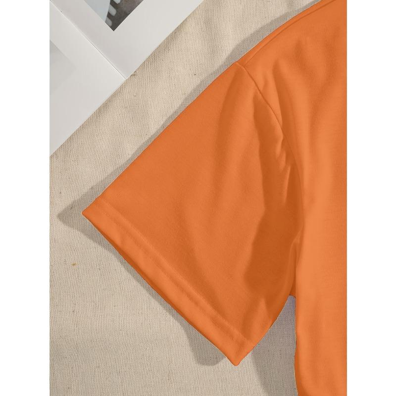 Letter Print T-shirt, Short Sleeve Crew Neck Casual Top for Summer & Spring, Women's Clothing