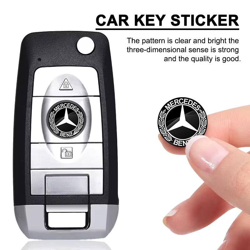 14mm Car Key Emblem Stickers Auto Control Key Logo For Mercedes Benz W204 W212 W176 GLC CLA GLA E C G M R S Class AMG Car Accessories