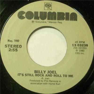 7inch Record BILLY JOEL  Its Still Rock And Roll To Me  Do 1303238 COLUMBIA 1982 US Rock Used
