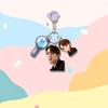 BTS Cute Triple Charm Acrylic Keychain, Bangtan Boys Real Photo, Cartoon Figure & Army Bomb Keyring, Kpop Idol Bag Pendant for ARMY Fans