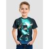 Kids T-shirts Summer Boys' Short Sleeved T-shirt 3D Printed Illusion, Cartoon Sports Football Top for Middle Aged Children Tees