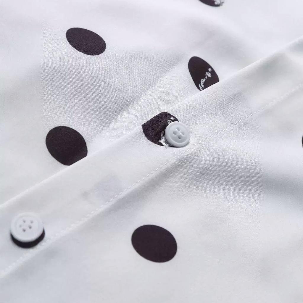 Polka Dot Star Printing  Dress Shirt for Men's Button Down Long Sleeve Casual Business Shirts