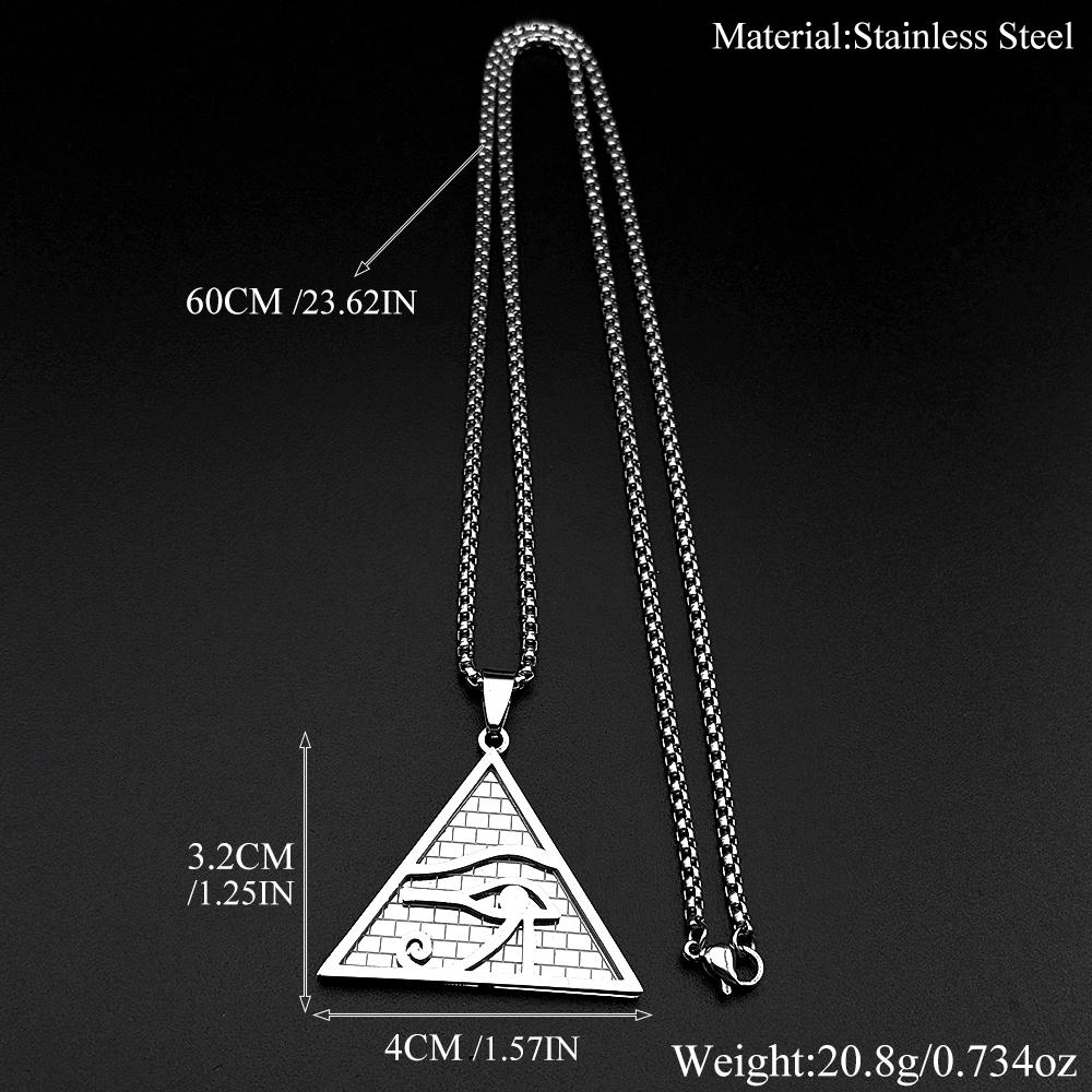 Egypt Pyramid Eye of Horus Pendant Necklace for Women Men Stainless Steel Gold Color Ancient Egyptian Amulet Gift Jewelry