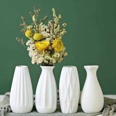 Weiße Keramik Blumenvase Blumentopf Korb Nordische Heim Wohnzimmer Dekoration Ornament Blumenarrangement
