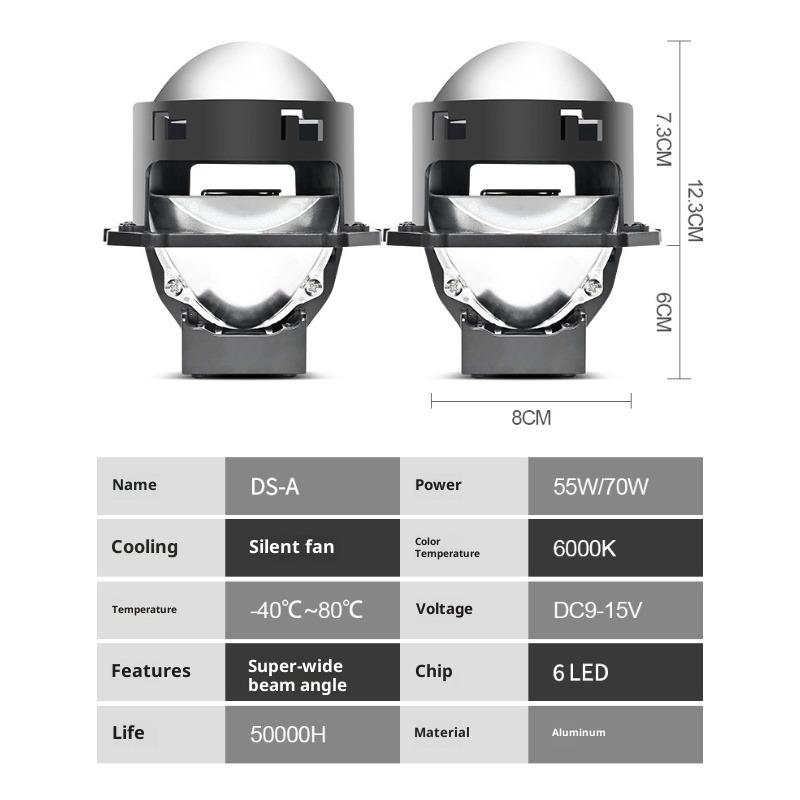 

3-дюймовый двухлинзовый высокомощный трехлазерный эффект неразрушающая двойная ламповая чашка H4 H7 автомобиль мотоцикл универсальный high definition