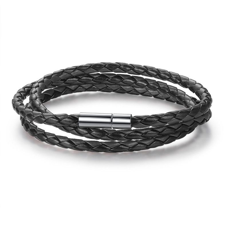 WOSTU Bracciale Wrap in Pelle PU Bianca di Alta Qualità 60CM Con Chiusura Magnetica Gioielli Per Donne Uomini Unisex Moda Pulseira XCJ0063