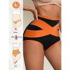 Color Blocking, High Waisted, Shapewear Pants, Cross Bandages, Hip Lifting, Abdominal Compression, Women's, Underwear